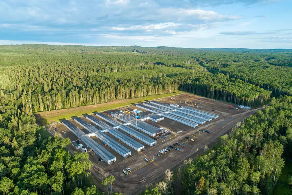 aerial view of Wapiti lodge