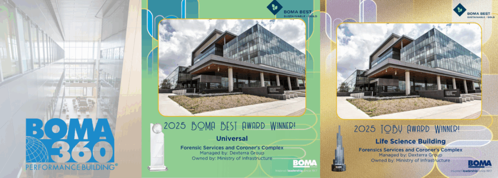 The Forensic Services and Coroner’s Complex, managed by Dexterra Group, earns 2025 BOMA BEST Sustainable Gold, TOBY Award and BOMA 360 designation for infrastructure excellence.