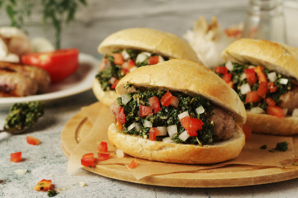 Argentinian Chorizo Sandwich with Chimichurri for FIFA watch party