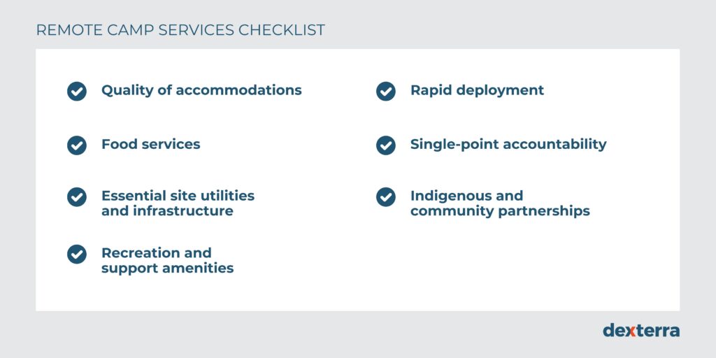 Remote camp service provider checklist